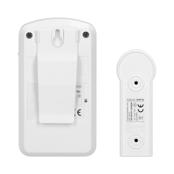 DISCO DC wireless, battery powered doorbell with learning system, 1 sound, 80m